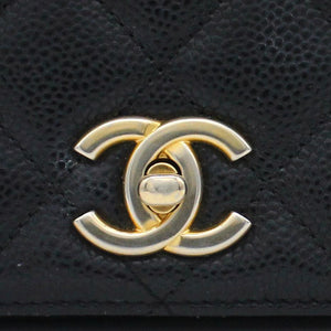 Caviar Carry Around Flap Bag Black