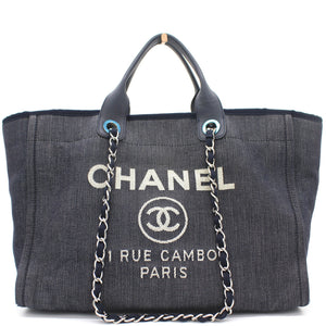 Denim Medium Deauville Tote Dark Blue