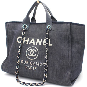 Denim Medium Deauville Tote Dark Blue