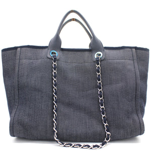 Denim Medium Deauville Tote Dark Blue