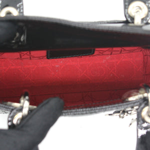 Mini Lady Dior Bag in black Patent Leather
