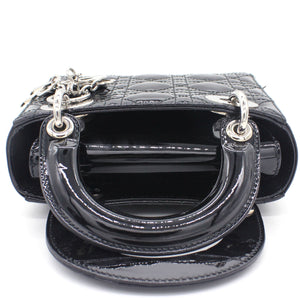 Mini Lady Dior Bag in black Patent Leather