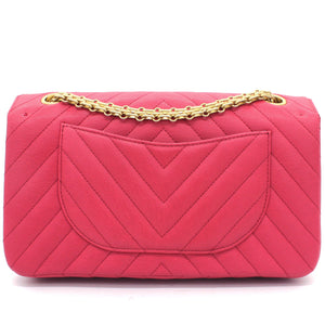 Fushia Chevron Reissue Medium Calfskin Flap Bag