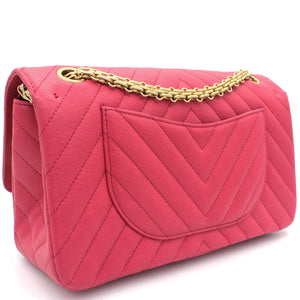 Fushia Chevron Reissue Medium Calfskin Flap Bag