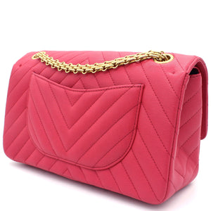 Fushia Chevron Reissue Medium Calfskin Flap Bag