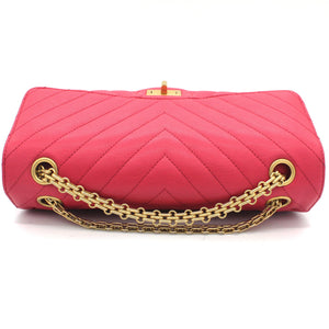Fushia Chevron Reissue Medium Calfskin Flap Bag