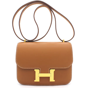 Epsom Leather Gold Hardware Constance 19 Bag Gold