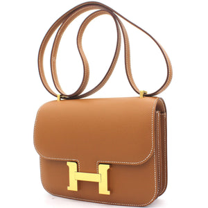 Epsom Leather Gold Hardware Constance 19 Bag Gold