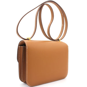 Epsom Leather Gold Hardware Constance 19 Bag Gold
