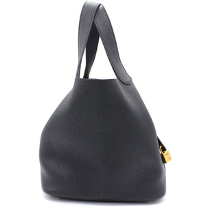 Togo Leather Picotin Lock MM Bag 22 Noir