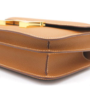Epsom Leather Gold Hardware Constance 19 Bag Gold