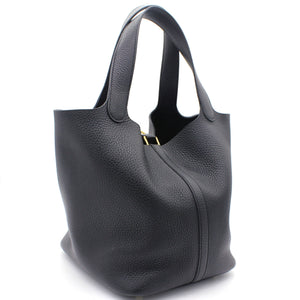 Togo Leather Picotin Lock MM Bag 22 Noir