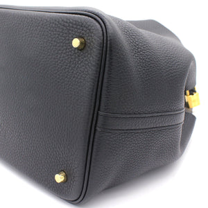 Togo Leather Picotin Lock MM Bag 22 Noir