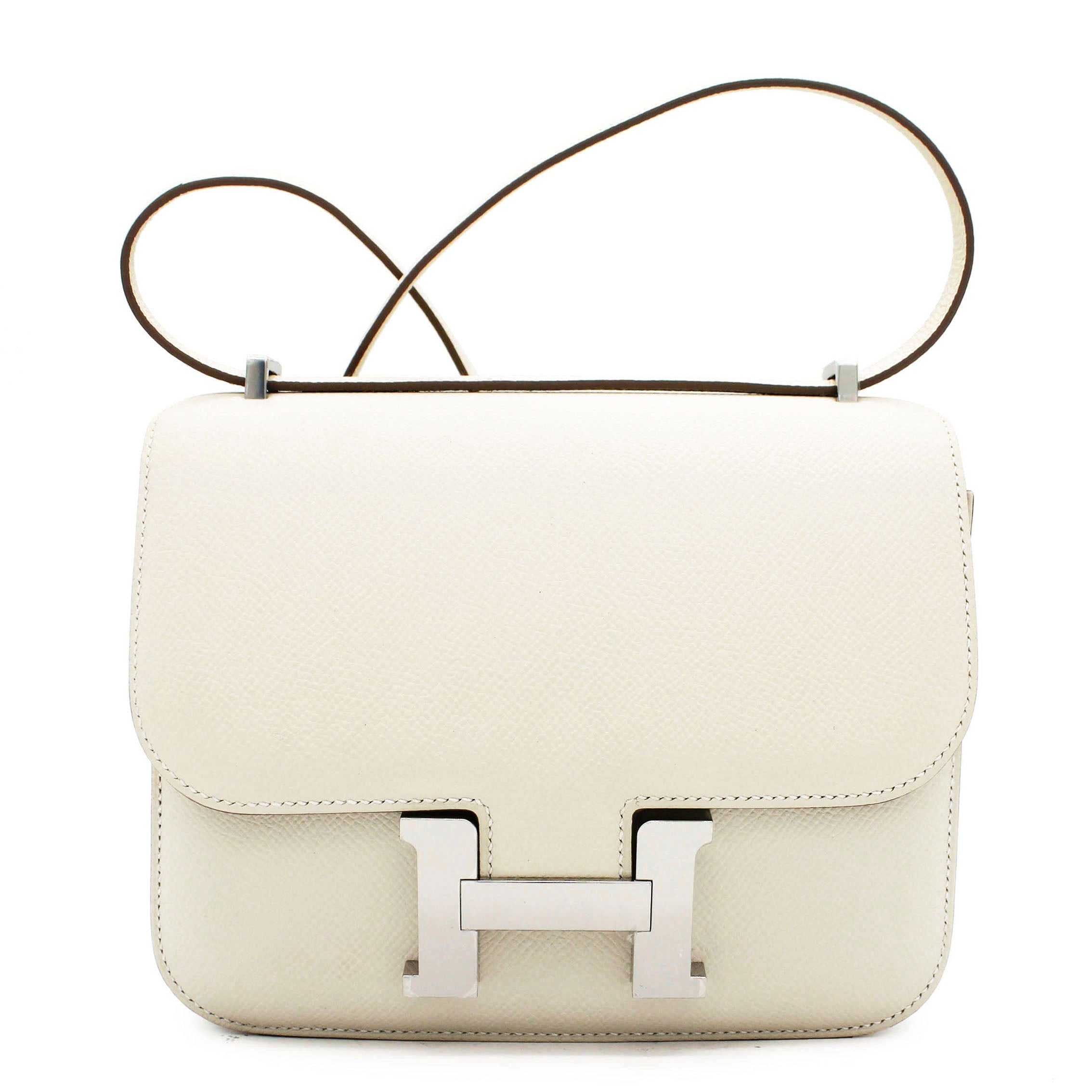 Epsom Leather Silver Hardware Constance 19 Bag Craie