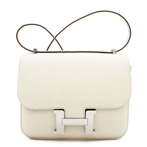 Epsom Leather Silver Hardware Constance 19 Bag Craie