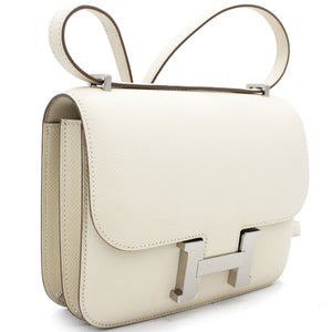 Epsom Leather Silver Hardware Constance 19 Bag Craie