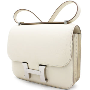 Epsom Leather Silver Hardware Constance 19 Bag Craie