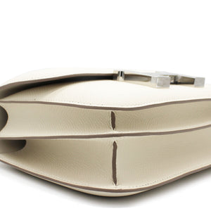Epsom Leather Silver Hardware Constance 19 Bag Craie