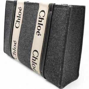 Felt Medium Woody Ribbon Tote Cashmere Grey