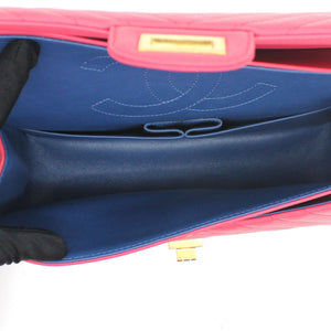 Fushia Chevron Reissue Medium Calfskin Flap Bag