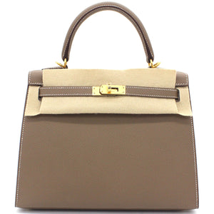 Kelly 25 Epsom Etoupe Leather