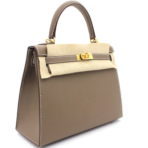 Kelly 25 Epsom Etoupe Leather