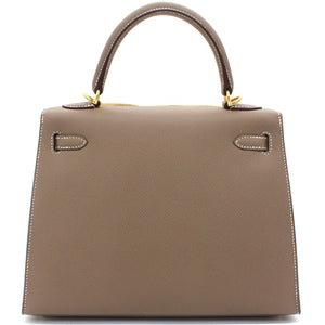 Kelly 25 Epsom Etoupe Leather