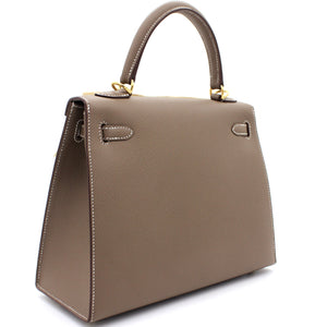 Kelly 25 Epsom Etoupe Leather