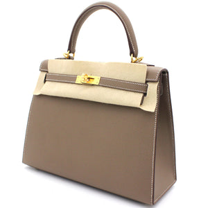 Kelly 25 Epsom Etoupe Leather