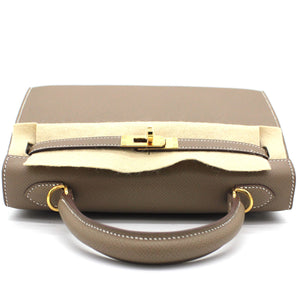 Kelly 25 Epsom Etoupe Leather