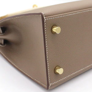 Kelly 25 Epsom Etoupe Leather