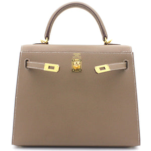 Kelly 25 Epsom Etoupe Leather