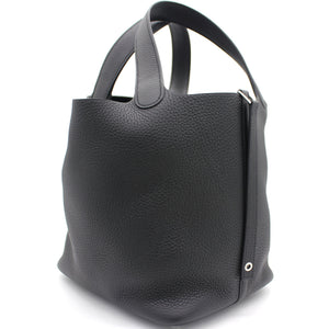 Togo Leather Picotin Lock MM Bag 22 Noir