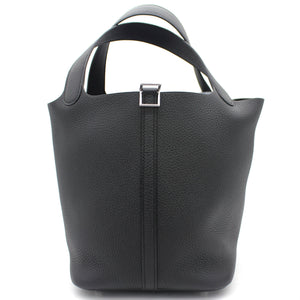 Togo Leather Picotin Lock MM Bag 22 Noir