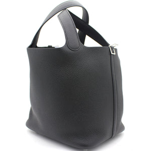 Togo Leather Picotin Lock MM Bag 22 Noir