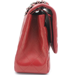 Classic Jumbo Double Flap Red Lambskin Leather Bag