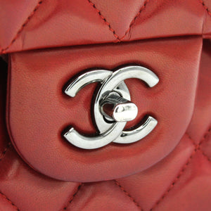 Classic Jumbo Double Flap Red Lambskin Leather Bag