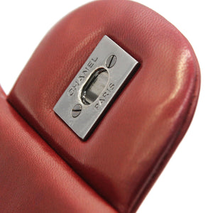 Classic Jumbo Double Flap Red Lambskin Leather Bag