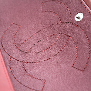 Classic Jumbo Double Flap Red Lambskin Leather Bag