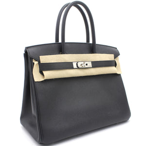 Epsom Leather Birkin 30 Bag Noir