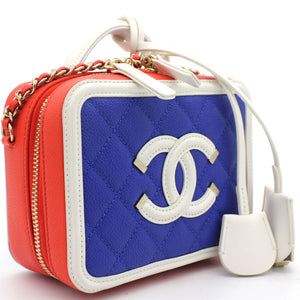 Caviar Quilted Small CC Filigree Vanity Case
