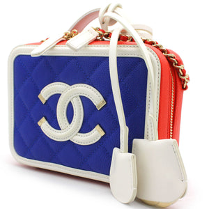 Caviar Quilted Small CC Filigree Vanity Case