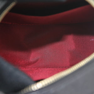 Lambskin Quilted 19 Round Clutch With Chain Black