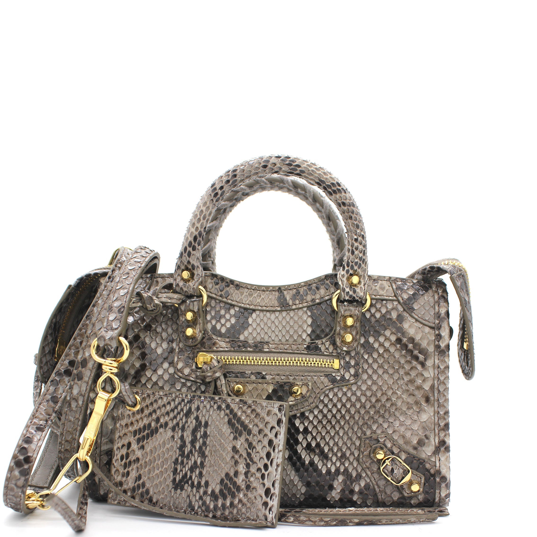 Snakeskin Classic Nano City Tote Bag