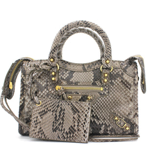 Snakeskin Classic Nano City Tote Bag
