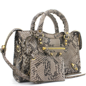 Snakeskin Classic Nano City Tote Bag