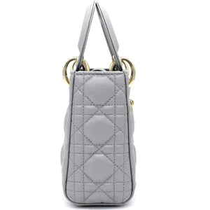 Mini Lady Dior Bag with Chain in Grey Pearly Lambskin