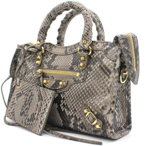 Snakeskin Classic Nano City Tote Bag
