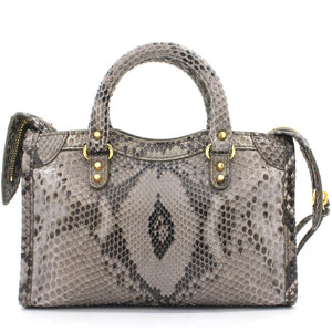 Snakeskin Classic Nano City Tote Bag