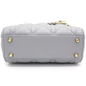 Mini Lady Dior Bag with Chain in Grey Pearly Lambskin